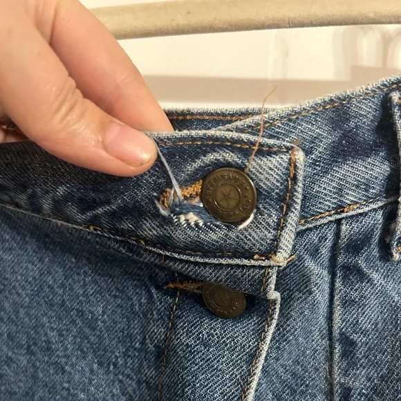 Vintage Blue Button-Down Pencil Skirt - Picture 3 of 7